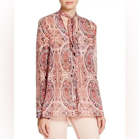 Alice and Olivia Anabel Tie Neck Paisley Blouse - Picture 2 of 4